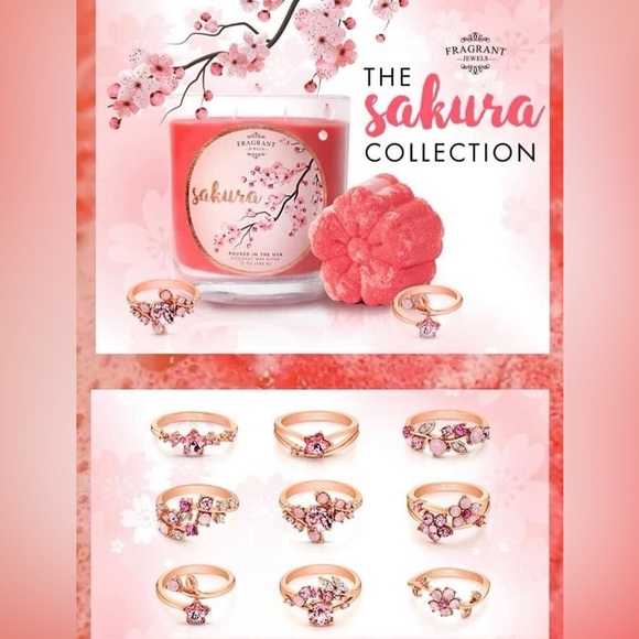 Sakura Cherry Blossom 3 ring set - Fragrant Jewels - Picture 8 of 11